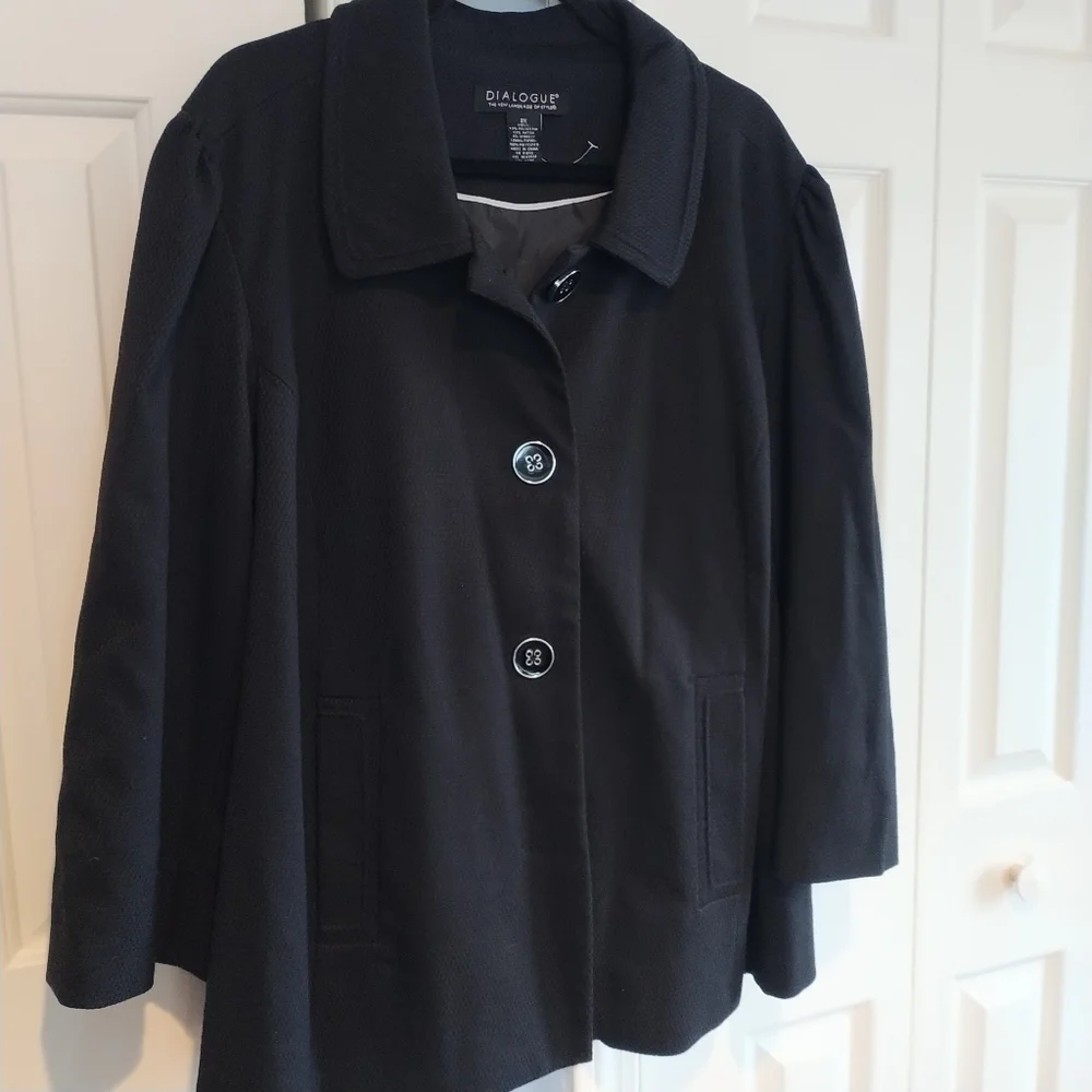 Dialogue QVC Black Woven Women's Blazer Jacket 2X - Picture 1 of 15